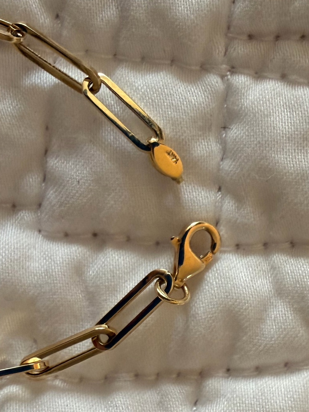 Babygold 14K Gold Paperclip Chain Bracelet - Picture 6 of 8